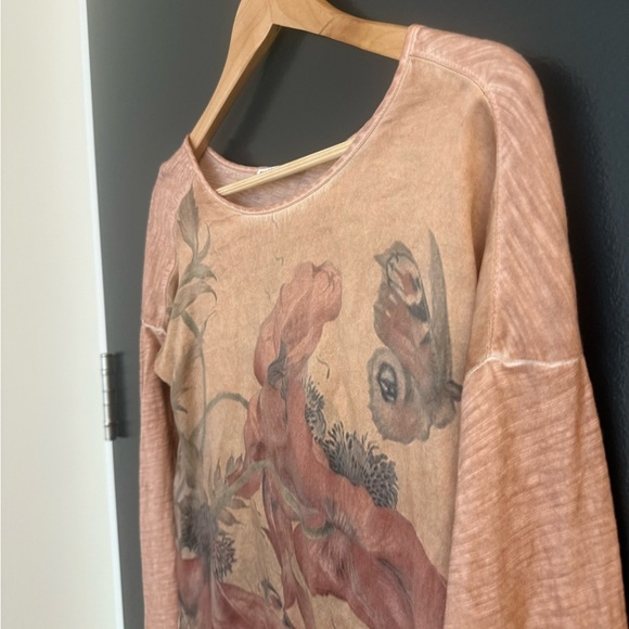 Nile Atelier XS (oversized) Silk EUC Elegant Rust Floral Women's Blouse - Picture 4 of 10